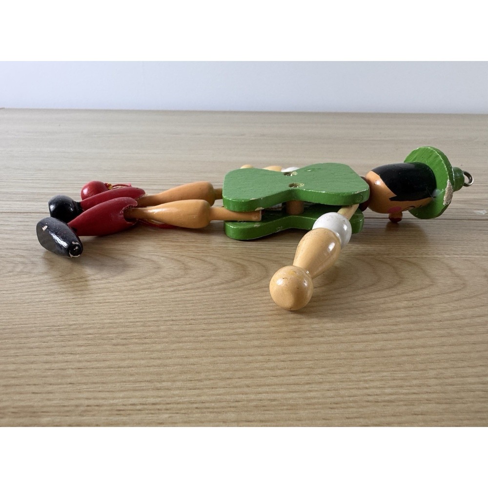 Vintage German Wooden Jumping Jack Pull String Puppet Ornament Folk Art 8" - Picture 10 of 11